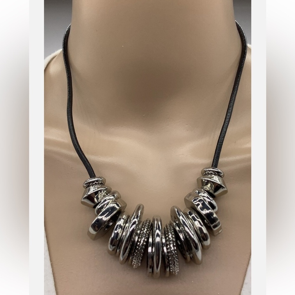 Chico's Silver and Black Necklace
